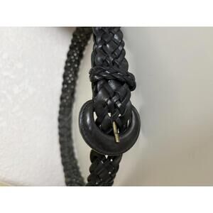 Vintage Omega Braided Genuine Leather Belt Brown Large